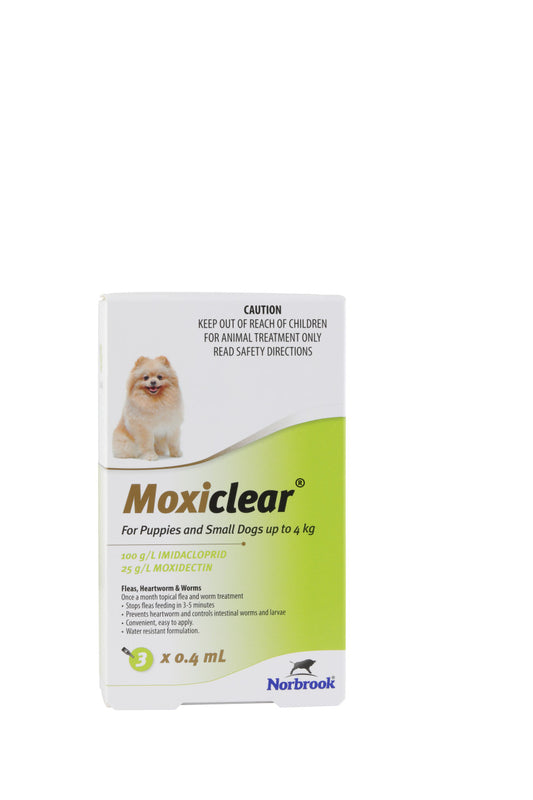 Moxiclear® for Puppies & Small Dogs less than 4kg 3pk