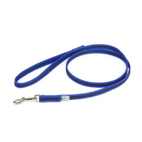 Julius-K9 Color & Grey Super-Grip Leash Blue-Grey Width (1/2" / 14mm) Lenght (4ft / 1.2 m) With Handle and O ring, Max for 66lb/30 kg Dog
