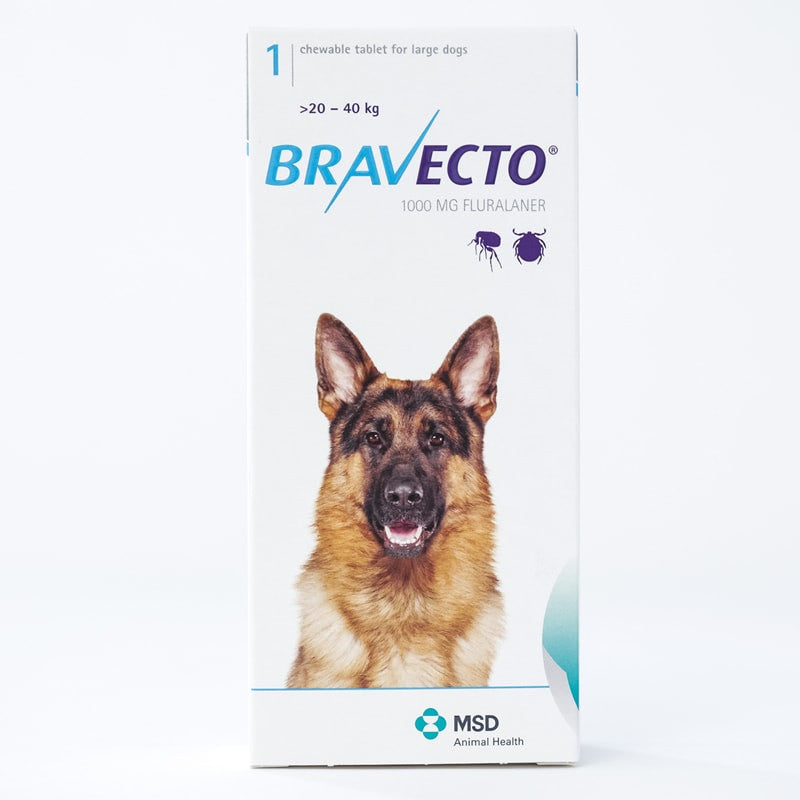 Bravecto 1000mg for Large Dogs 20-40kg (44-88lbs)