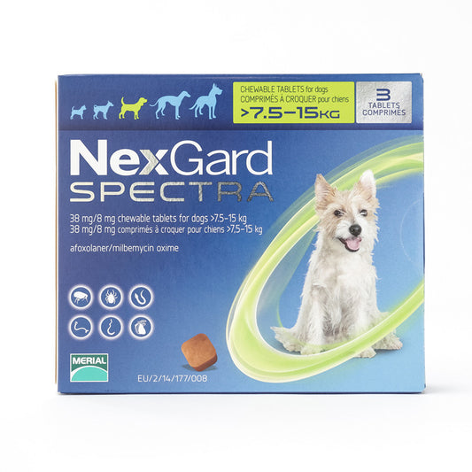 NexGard Spectra Medium Dogs 7.5-15kg (16-33lbs) 6 Pack
