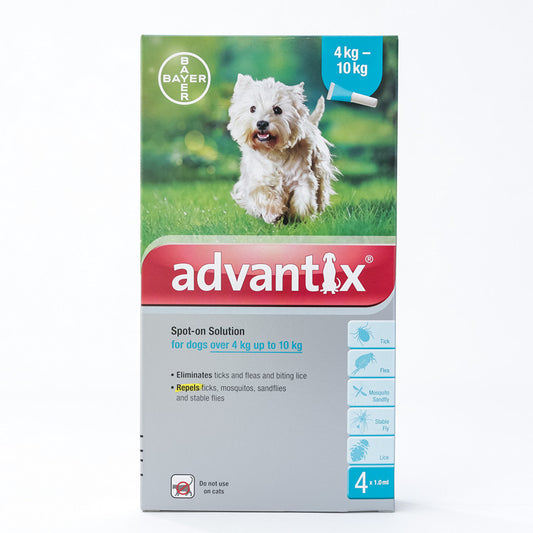 Advantix for Medium sized dogs 4-10kg (8.8-22lbs), 4 Pack