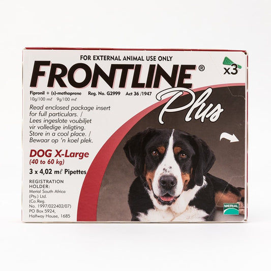 Frontline Plus X-Large Dogs 88-132lbs(40-60kg), 3 Pack