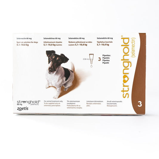 Stronghold for Dogs 5.1-10kg (11-22lbs) Brown, 3 Pack