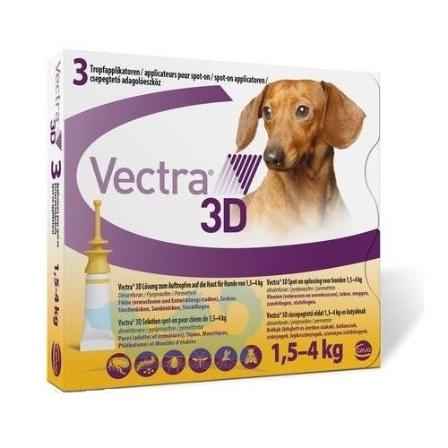 Vectra 3D XSmall Dog 1.5-4kg, 3Pk
