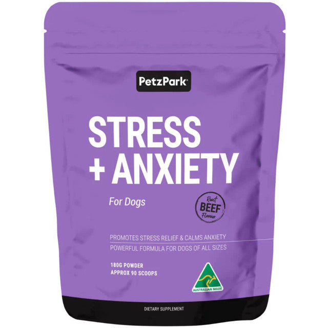 Petz Park Stress Anxiety Powder For Dogs Roast Beef Flavour 90 Scoops - 180g