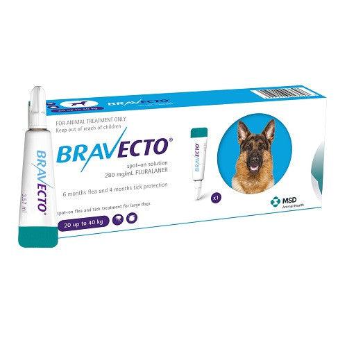 Bravecto Spot-On 1 000 mg pour grands chiens &gt; 2 040 kg (44 à 88 lb)