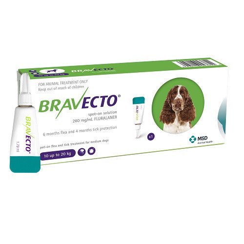 Bravecto Spot-On 500 mg pour chiens de taille moyenne &gt; 1 020 kg (22 à 44 lb)