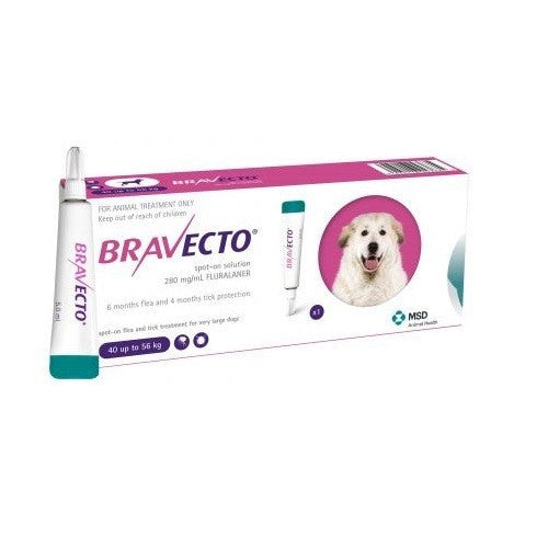 Bravecto Spot-On 1 400 mg pour chiens de très grande taille &gt; 40 à 56 kg (88 à 123 lb)