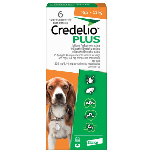 Credelio Plus 225 mg/8,44 mg comprimés à croquer pour chiens (paquet de 6)