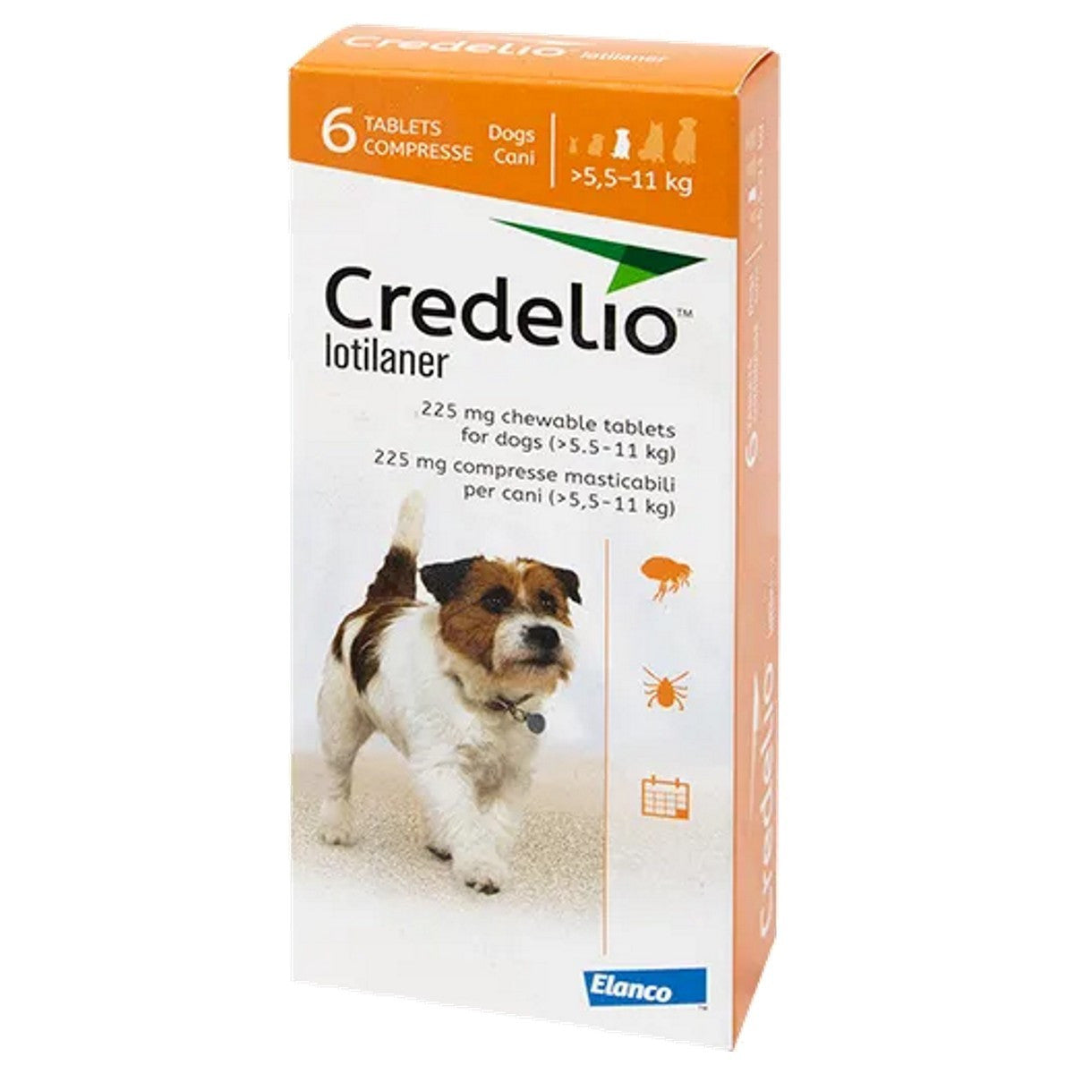 Credelio 225 mg comprimidos masticables para perros (paquete de 6)