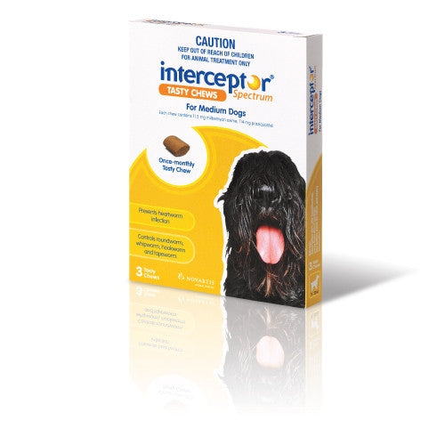Interceptor Spectrum pour chiens de taille moyenne, 11 à 22 kg (24 à 48 lb), 3 bouchées savoureuses