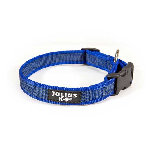 Julius-K9 Collier couleur et gris pour chiens Largeur (3/4" / 20 mm) Longueur (10,5"-16,5" / 27-42 cm), Bleu-Gris