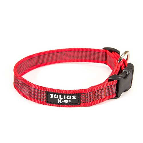 Julius-K9 Collier couleur et gris pour chiens Largeur (3/4" / 20 mm) Longueur (10,5"-16,5" / 27-42 cm), Rouge-Gris