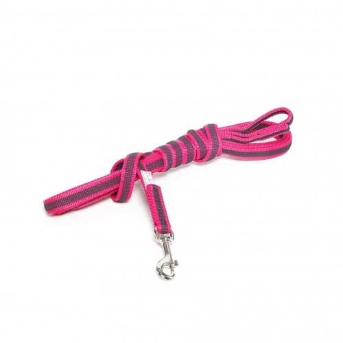 Julius-K9 Color & Grey Super-Grip Leash Pink-Grey Width (1/2" / 14mm) Length (16ft / 5 m) With Handle, Max for 66lb/30 kg Dog