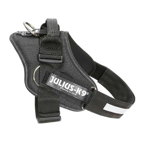 Julius-K9 IDC-Powerharness pour chiens avec Siderings "Julius-K9" Taille des patchs à crochets et boucles lumineux. 3, noir