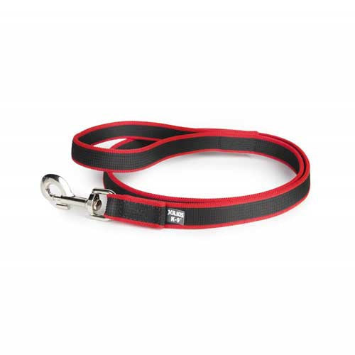 Julius-K9 Correa para correr premium para perros negro/rojo - 1,3 m