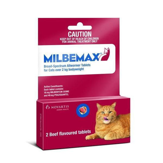 Vermifuge Milbemax pour chats de plus de 4,4 lb (2 kg) - 2 comprimés