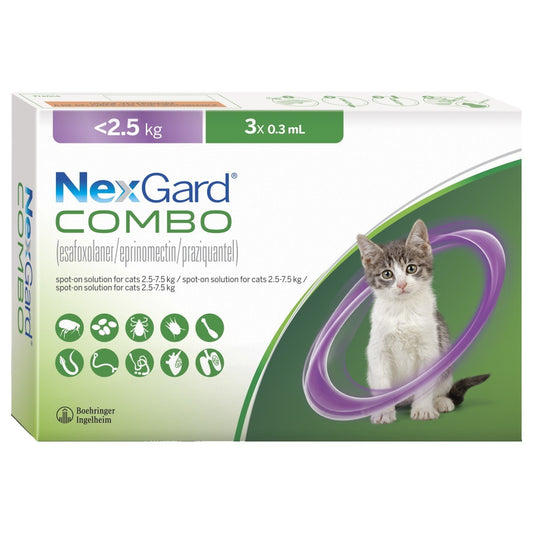 Nexgard Combo Petit Chat 3 paquets 0,3 mg &lt;2,5 kg (5,5 lb)