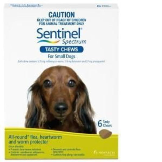 Sentinel Spectrum - Produits à mâcher savoureux pour petits chiens de 9 à 25 lb (4 à 11 kg), paquet de 6