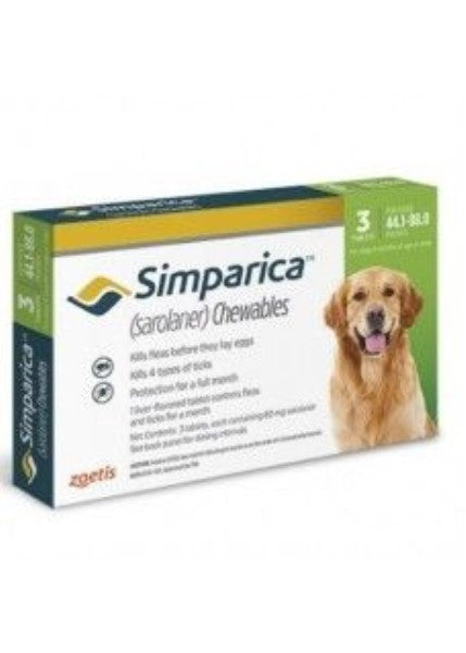 Simparica 80 mg, comprimés à croquer pour chiens &gt; 20 à 40 kg (44 à 88 lb)