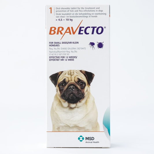 Bravecto 250 mg pour petits chiens de 4,5 à 10 kg (10 à 22 lb)