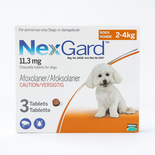 NexGard à mâcher pour très petits chiens (jouets), 2 à 4 kg (4 à 10 lb), paquet de 3