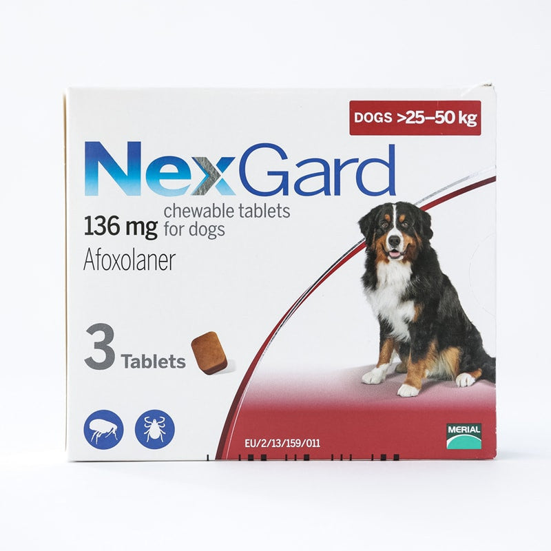 NexGard masticables para perros grandes de 25 a 50 kg (60,1 a 121 libras), paquete de 3