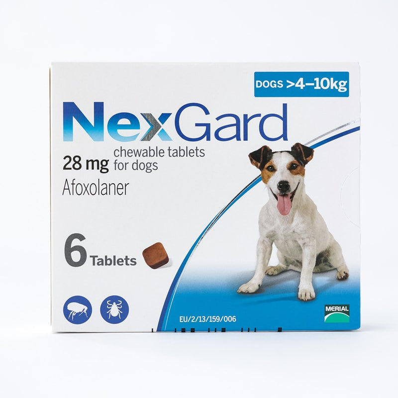 NexGard masticables para perros pequeños de 4 a 10 kg (10,1 a 24 libras), paquete de 6