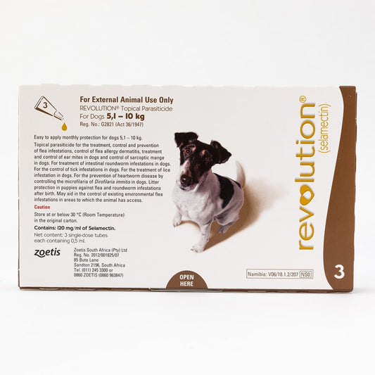 Revolution (marron) pour petits chiens pesant de 5,1 à 10 kg (10,1 à 20 lb), paquet de 3