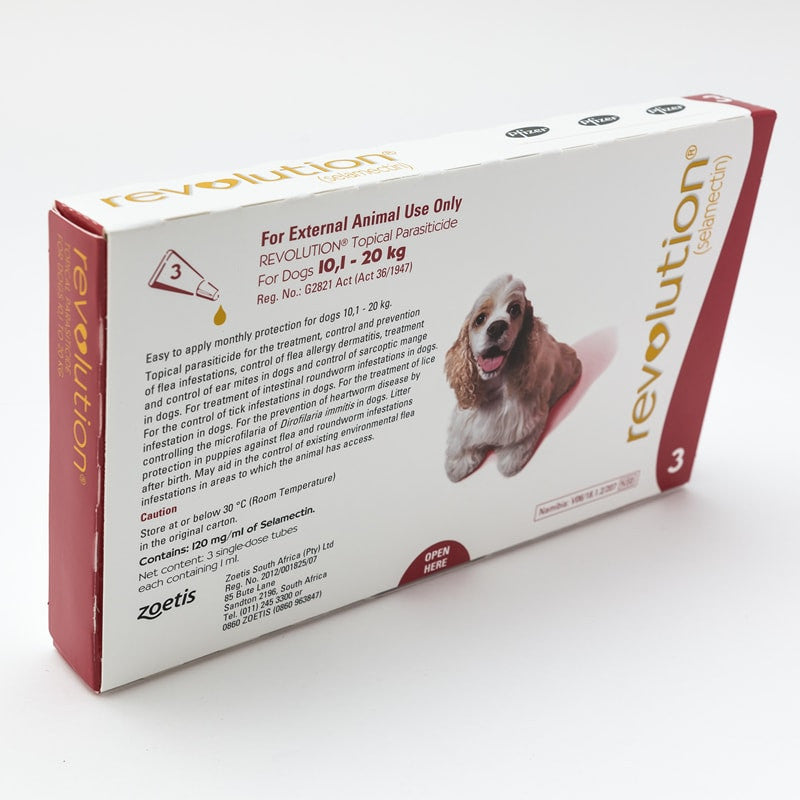 Revolution Red 3 Pack for dogs 10-20kg (22-44lbs)