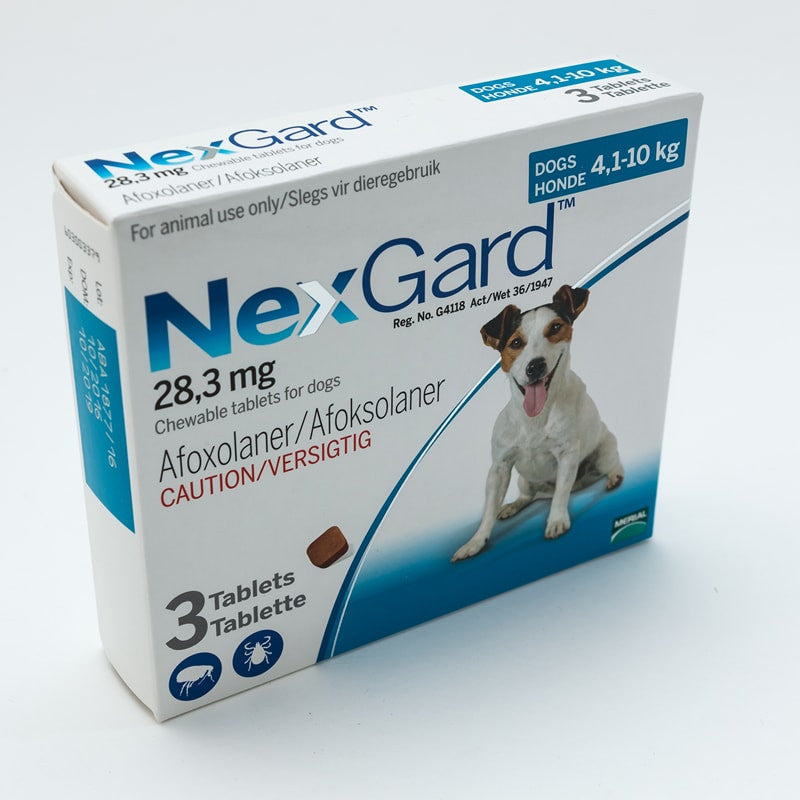 NexGard masticables para perros pequeños de 4 a 10 kg (10,1 a 24 libras), paquete de 3