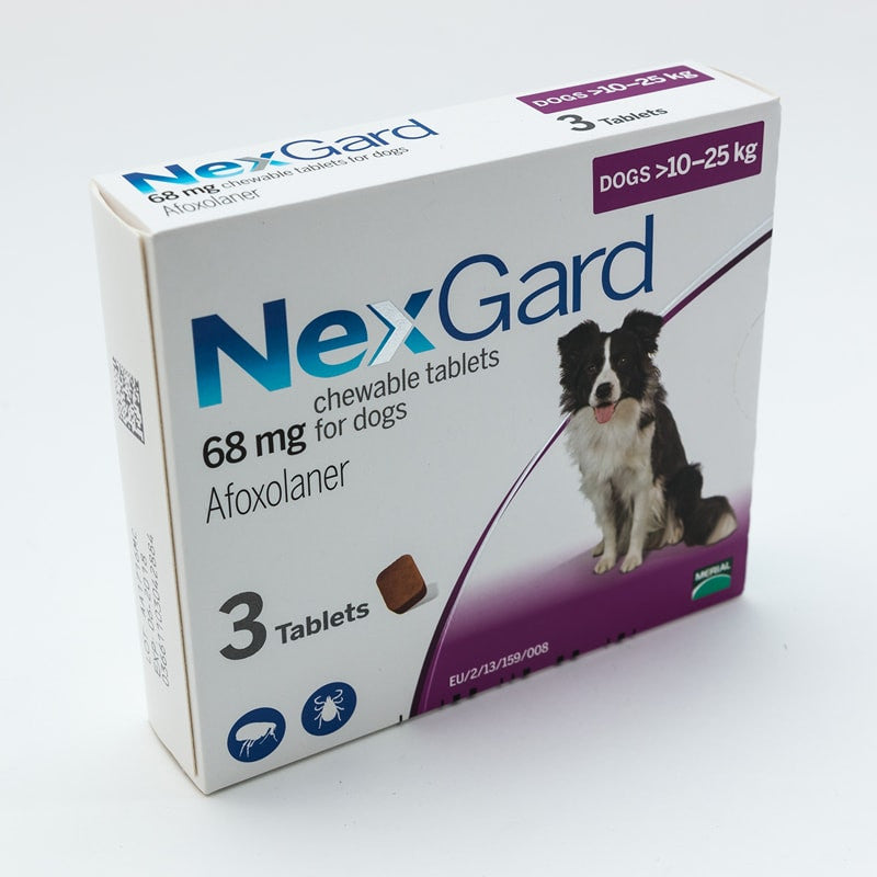 NexGard à mâcher pour chiens de taille moyenne de 10 à 25 kg (24,1 à 60 lb), paquet de 3