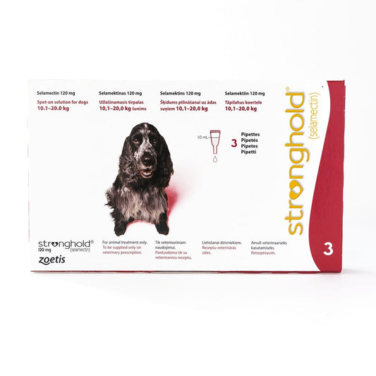 Stronghold pour chiens de 10,1 à 20 kg (22 à 44 lb) rouge, paquet de 3