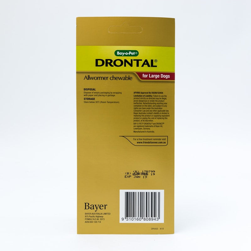 Drontal Allwormer Masticable para Perros Grandes 22-77lbs (10-35kg)