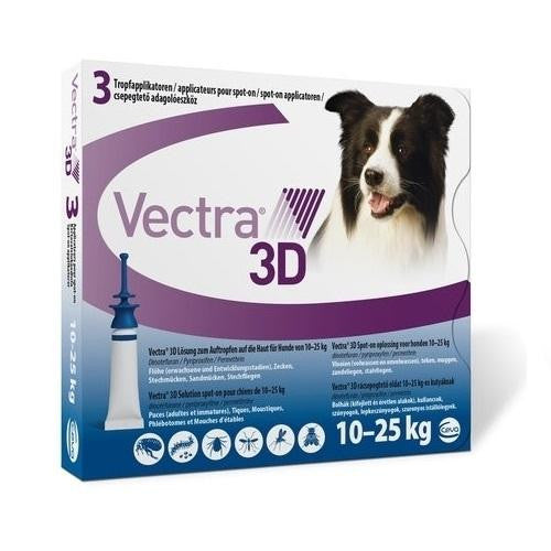 Vectra 3D Chien moyen 10-25 kg, paquet de 3